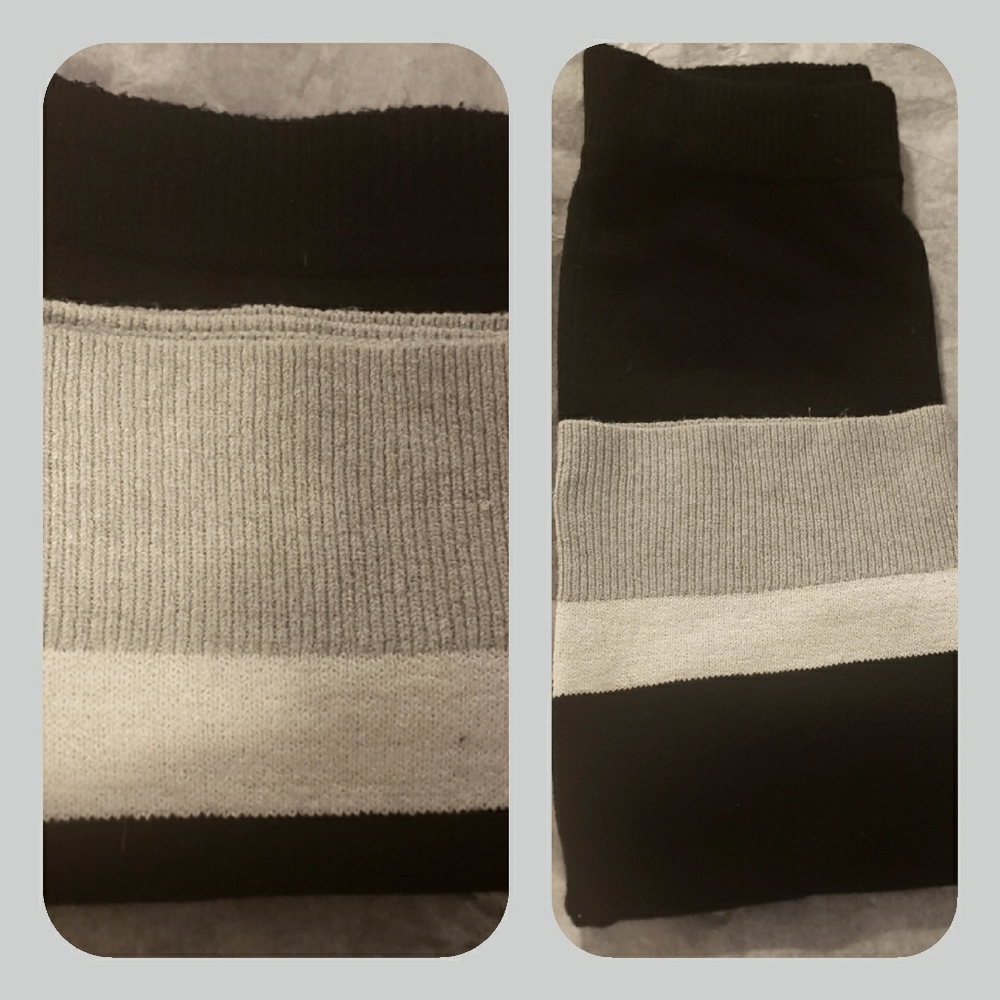 Block color knit maxi skirt